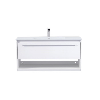 40 Inch Single Bathroom Floating Vanity In White