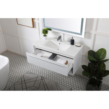 40 Inch Single Bathroom Floating Vanity In White