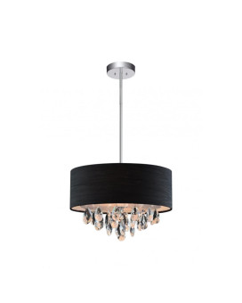 4 Light Drum Shade Chandelier With Chrome Finish