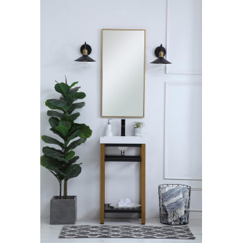 18 Inch Single Bathroom Metal Vanity In Golden Black