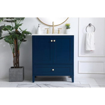 30 Inch Single Bathroom Vanity In Blue