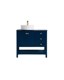 36 Inch Vessel Sink Bathroom Vanity In Blue