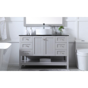 48 Inch Vessel Sink Bathroom Vanity In Gray