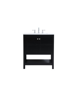 30 Inch Single Bathroom Vanity In Black