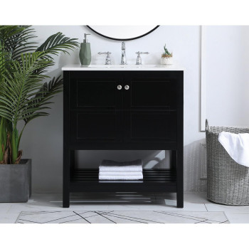 30 Inch Single Bathroom Vanity In Black