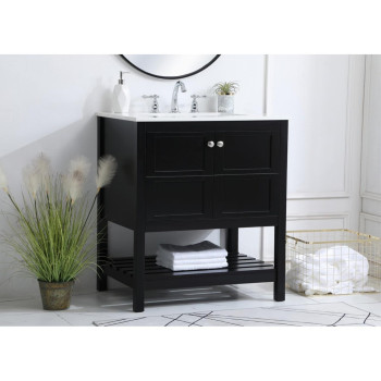 30 Inch Single Bathroom Vanity In Black