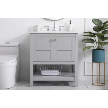 30 Inch Single Bathroom Vanity In Gray