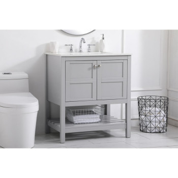 30 Inch Single Bathroom Vanity In Gray