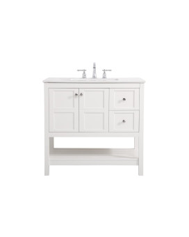 36 Inch Single Bathroom Vanity In White