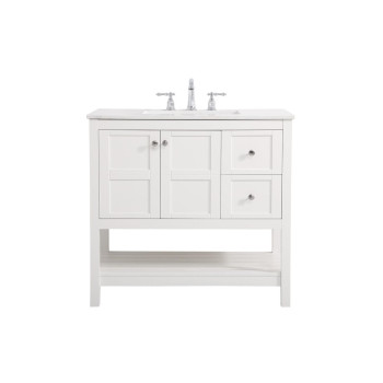 36 Inch Single Bathroom Vanity In White