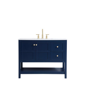 42 Inch Single Bathroom Vanity In Blue