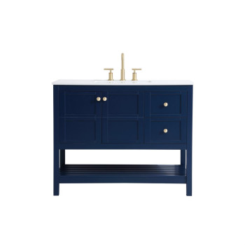 42 Inch Single Bathroom Vanity In Blue