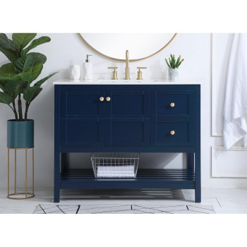 42 Inch Single Bathroom Vanity In Blue