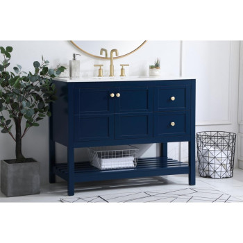 42 Inch Single Bathroom Vanity In Blue