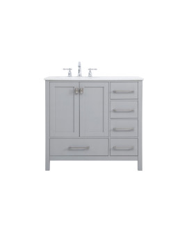 36 Inch Single Bathroom Vanity In Gray