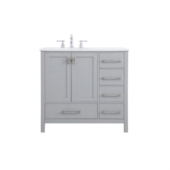 36 Inch Single Bathroom Vanity In Gray