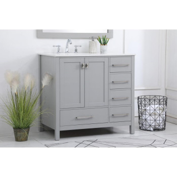 36 Inch Single Bathroom Vanity In Gray