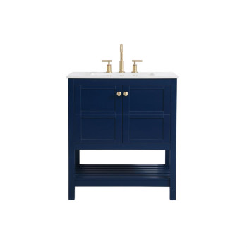 30 Inch Single Bathroom Vanity In Blue