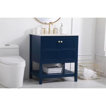 30 Inch Single Bathroom Vanity In Blue