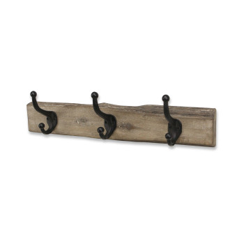 Gladys Rustic Wood 3 Hook Wall Organizer