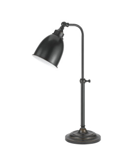 Benjara Bm225104 25 In Metal Round Table Lamp With Adjustable Pole Dark Bronze