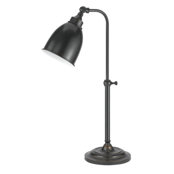 Benjara Bm225104 25 In Metal Round Table Lamp With Adjustable Pole Dark Bronze