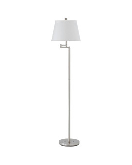 Benjara Bm225111 Metal Round 3 Way Floor Lamp With Spider Type Shade44 Silver White