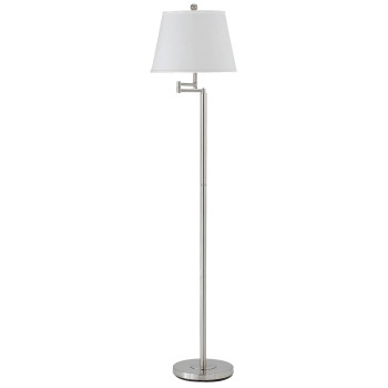 Benjara Bm225111 Metal Round 3 Way Floor Lamp With Spider Type Shade44 Silver White