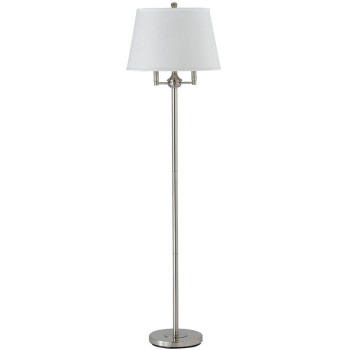 Benjara Bm224948 Metal Floor Lamp With Tapered Drum Shade Stalk Support44 Silver