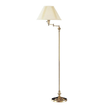 150 Watt Metal Floor Lamp With Swing Arm And Fabric Conical Shade