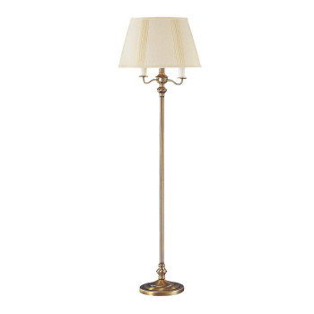 Benjara 150 Watt 6 Way Metal Floor Lamp With Fabric Tapered Shade Gold