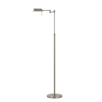 Benjara Bm224744 10W Led Adjustable Metal Floor Lamp With Swing Arm Chrome