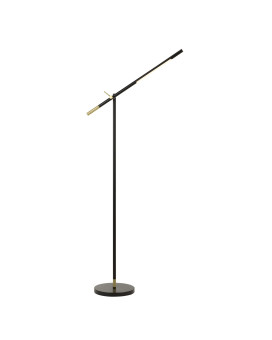 Benjara Bm224730 10W Adjustable Metal Frame Floor Lamp44 Black Brass