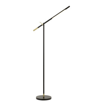 Benjara Bm224730 10W Adjustable Metal Frame Floor Lamp44 Black Brass