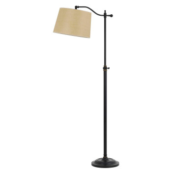 100 Watt Metal Down Bride Floor Lamp With Fabric Tapered Drum Shade