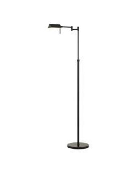 Benjara Bm224743 10W Led Adjustable Metal Floor Lamp With Swing Arm Black