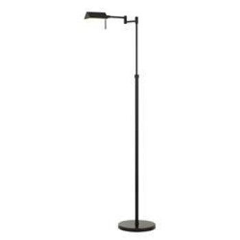 Benjara Bm224743 10W Led Adjustable Metal Floor Lamp With Swing Arm Black