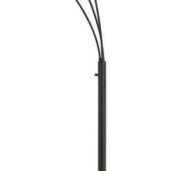 180 Watt Metal Floor Lamp With 3 Arms And Cage Shades Black