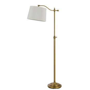 Benjara Bm220828 100W Metal Down Bride Floor Lamp With Fabric Tapered Drum Shade Gold