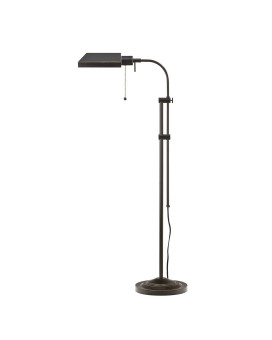 Benjara Metal Rectangular Floor Lamp With Adjustable Pole Black