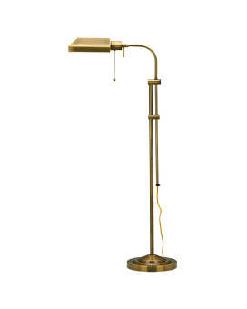 Benjara Bm225079 Metal Rectangular Floor Lamp With Adjustable Pole Gold