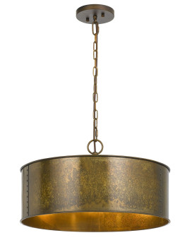 Benjara 60 X 3 Watt Round Metal Frame Chandelier With 6 Foot Chain Distressed Gold