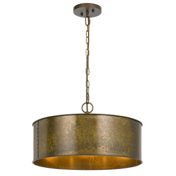 Benjara 60 X 3 Watt Round Metal Frame Chandelier With 6 Foot Chain Distressed Gold