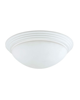 Benjara Dome Shaped Glass Ceiling Lamp With Hardwired Switch White And Clear