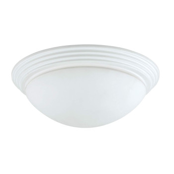 Benjara Dome Shaped Glass Ceiling Lamp With Hardwired Switch White And Clear