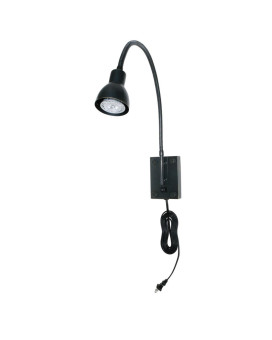 Benjara Bm225088 Metal Round Wall Reading Lamp With Plug In Switch Black