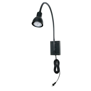 Benjara Bm225088 Metal Round Wall Reading Lamp With Plug In Switch Black