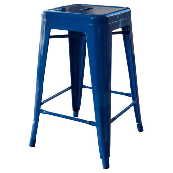 Loft Blue 24 In Metal Bar Stool 3 Piece