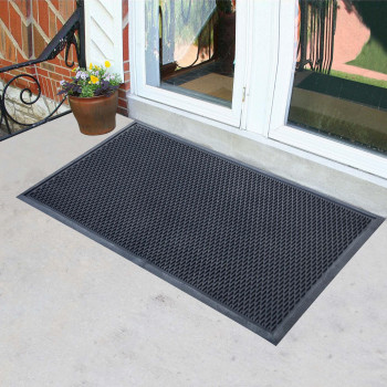 Amerihome 3 X 5 Foot Commercial Slotted Scraper Rubber Mat