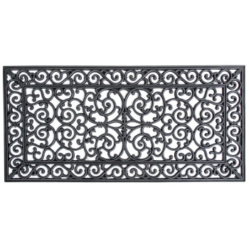 Amerihome 4 Ft X 2 Ft Decorative Scrollwork Entryway Rubber Door Mat